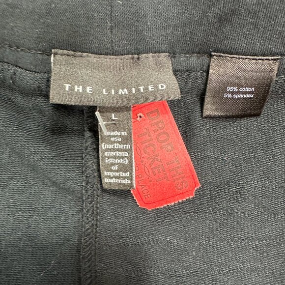 New The Limited Y2K Low Rise Black Cropped Sweatpants Size Large Vintage - Picture 10 of 11